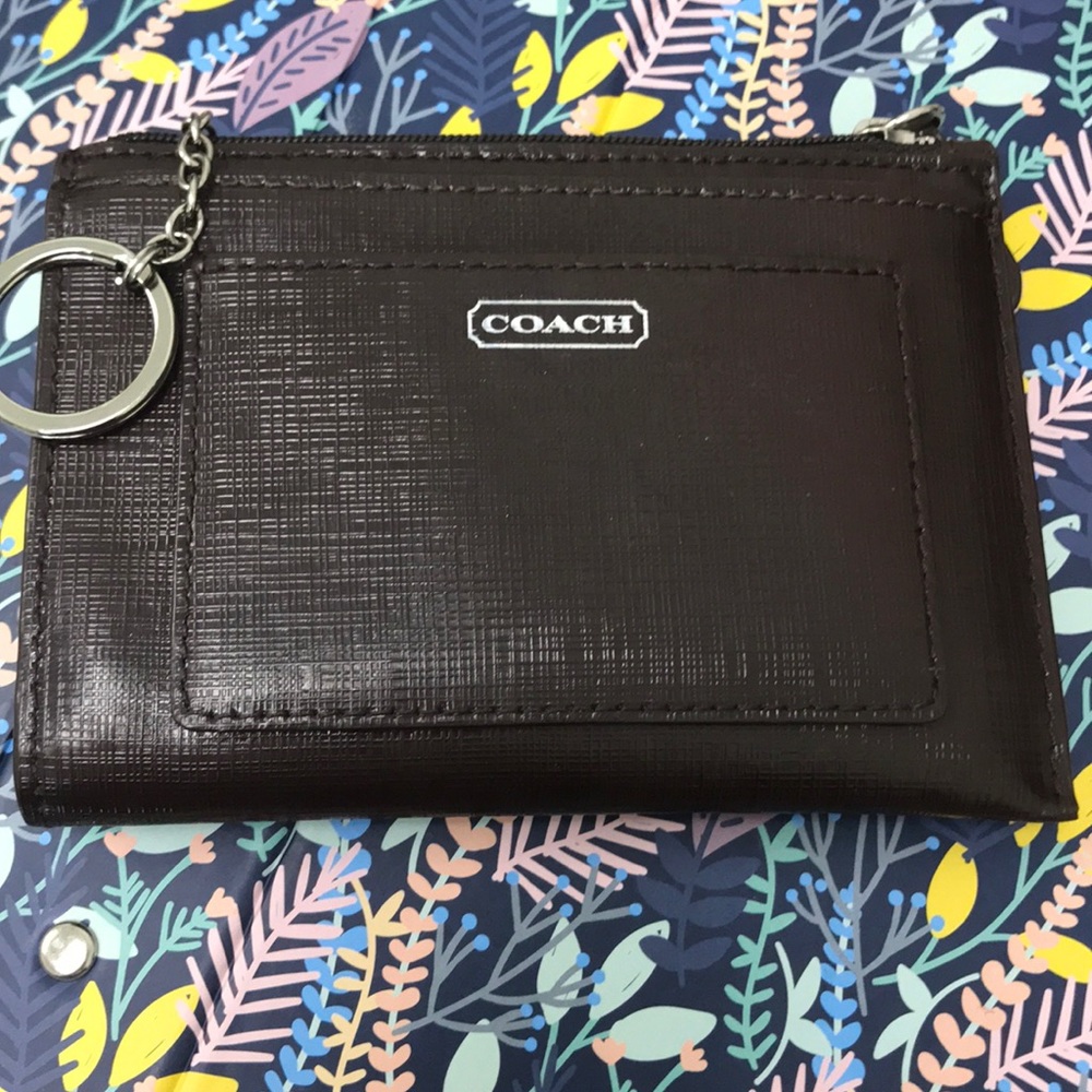 Coach large card case brown